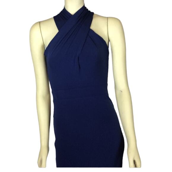 AG STUDIO Navy halter neck cutout back maxi dress size small - Picture 3 of 14